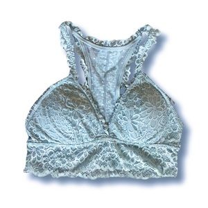 Aerie powder blue, racerback, lace bralette, lightly padded (M)